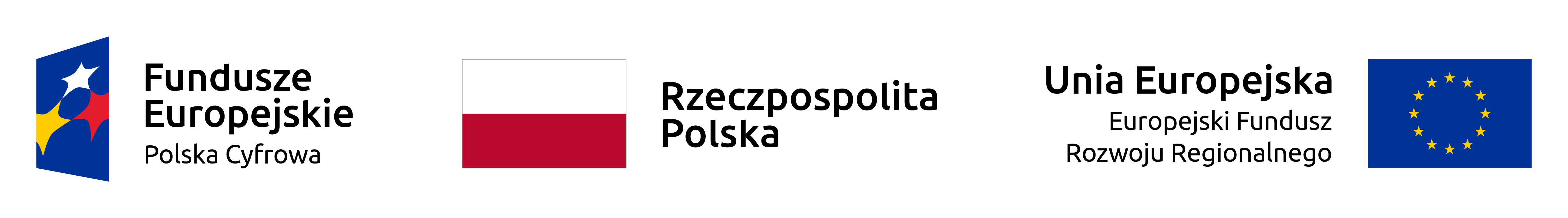 Zestawienie znaków Fundusze Europejskie Rzeczypospolita Polska Unia Europejska